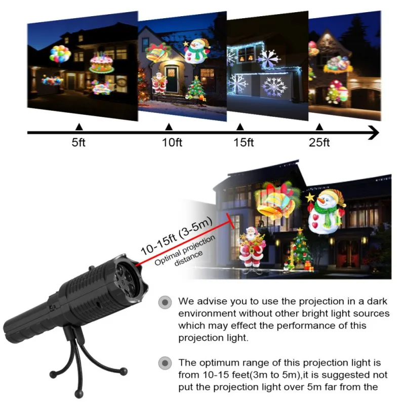 Портативный проектор огни 12 слайдов проекция Праздничные огни ручной фонарик для рождественской вечеринки украшения