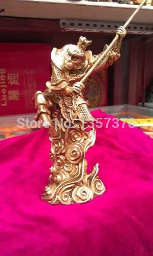 

shitou 001062 the bronze old style king of monkey buddha hold the jingubang statue