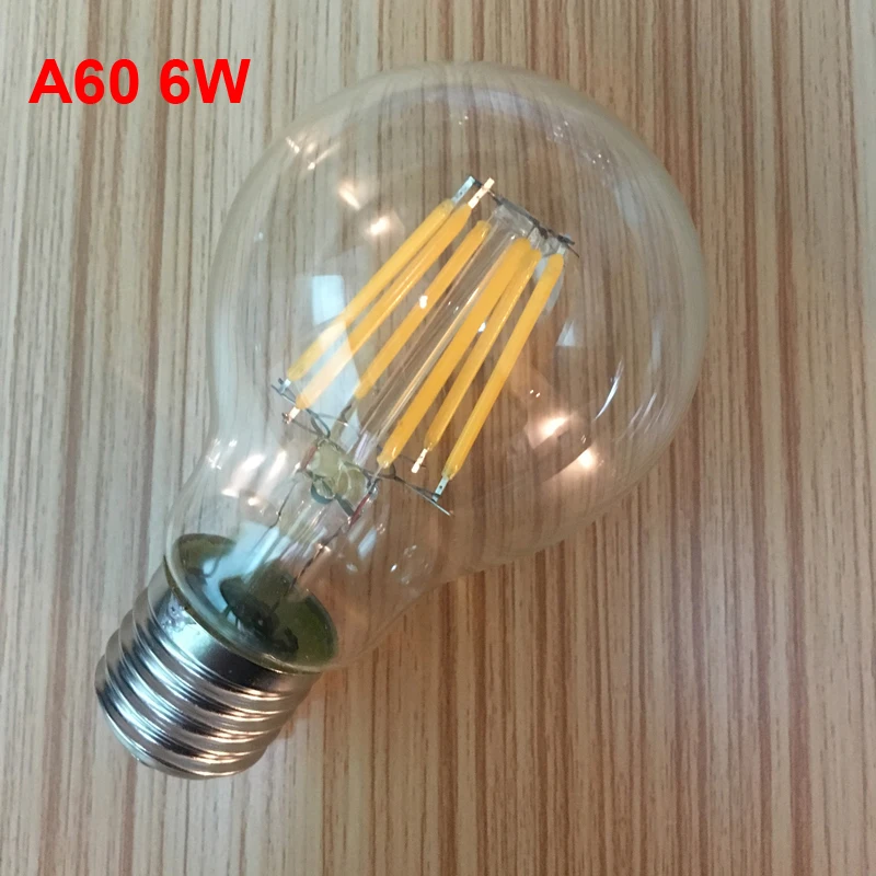 G45 A60 ST64 G80 T45 светодио дный лампа накаливания AC85-265V 2 Вт 4 Вт 6 Вт 8 Вт Edison светодио дный лампа E27 E12 E14 канделябры лампочки