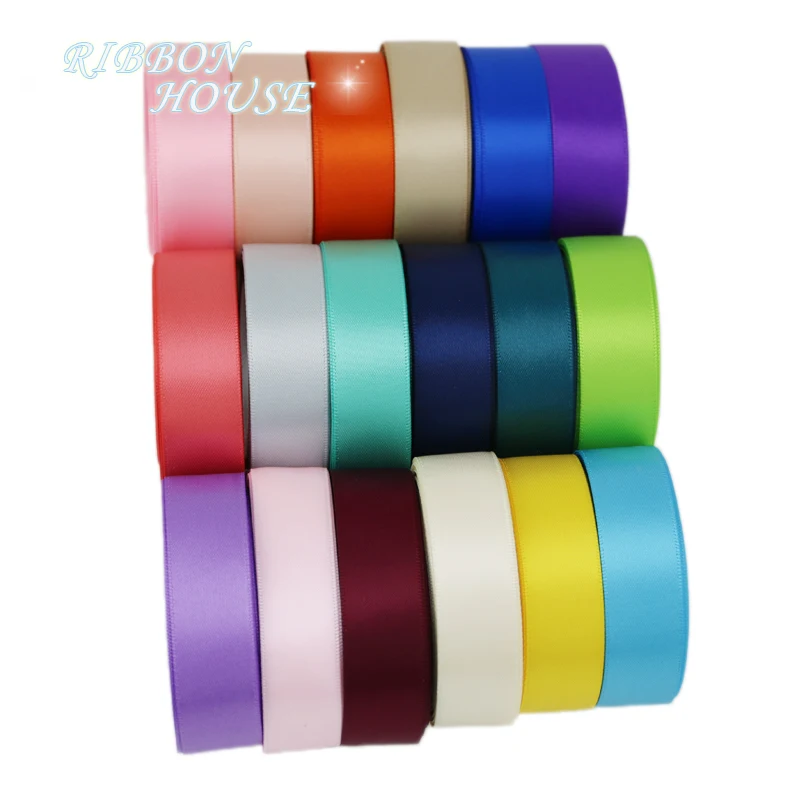 

(5 meters/lot) 25mm Double Face Satin ribbon wholesale Christmas DIY hair accessories wedding decoration Ribbons