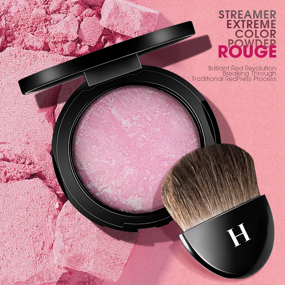 

5 PCs in 1 Lot Blusher Palette Sweet Charming Cheek 3 Colors Mineral Blush with Make up brush JYLHS021