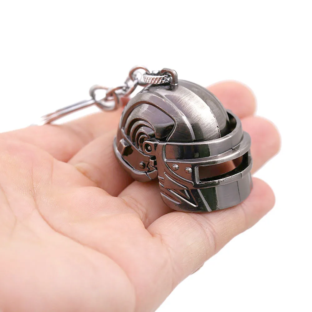 

PUBG Key chain Battle Grounds Keychains man Openable Helmet Spiked Rivet Alloy Keyring Jewelry Game Fans Gift llaveros