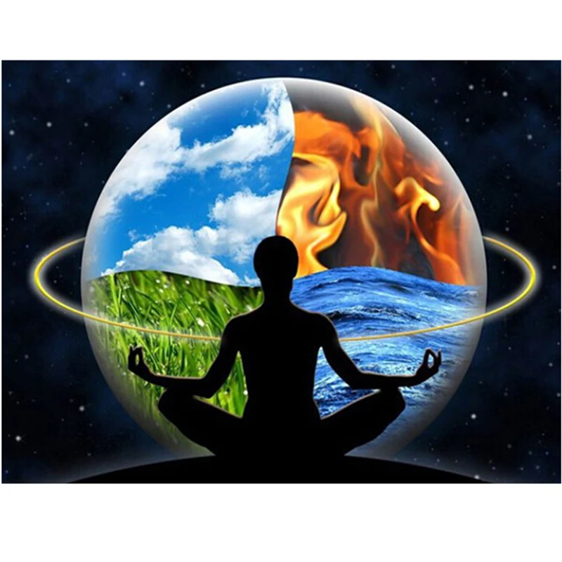

DIY 5D Diamond Painting by Number Kits, Full square Universe Yoga Earth Embroidery Cross Stitch Art Craft Canvas Sticker Wall