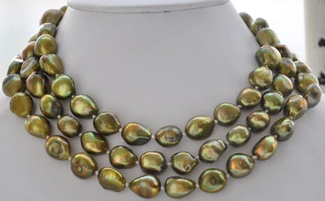 

N2379 REAL 50" bronze baroque freshwater pearl necklace 28% Discount NEW