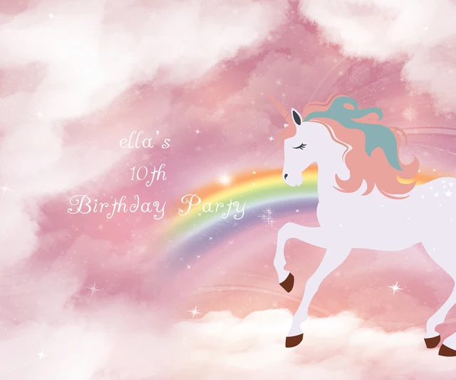 huayi customized unicorn birthday backdrop photography backgrounds wedding tarpaulin background