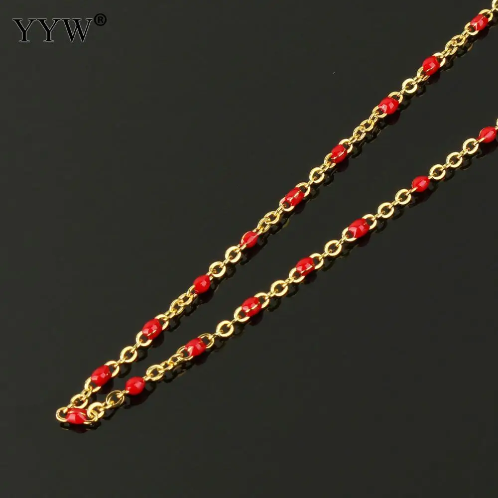 Stainless Steel Oval Chain Korean With Plastic Spool Reel Bobbin Resin Lucite Gold Color Plated More Colors For Choice