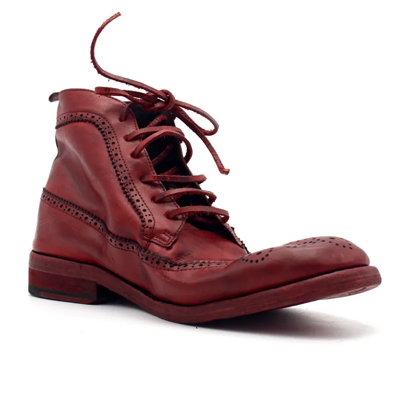 do Tornozelo Botas Lace Up Salto Brogue