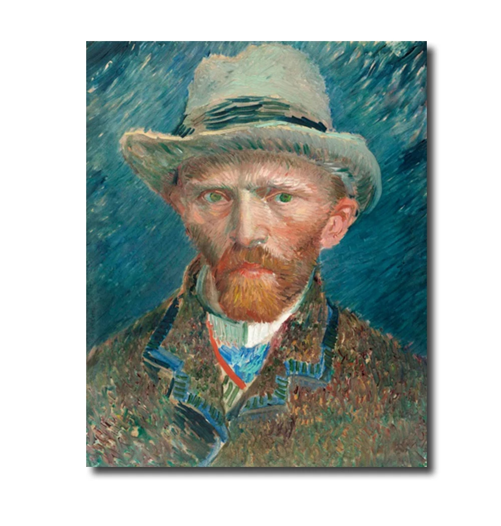 

Self portrait by Vincent Von Gogh Poster Print Canvas Painting Calligraphy Home Decor Wall Art Pictures for Living Room Bedroom