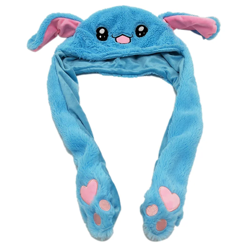 

Cute Rabbit Plush Bunny Hat Interesting Moving Up Down Ears Toys Airbag Cap Funny Play Toy Gift Toys