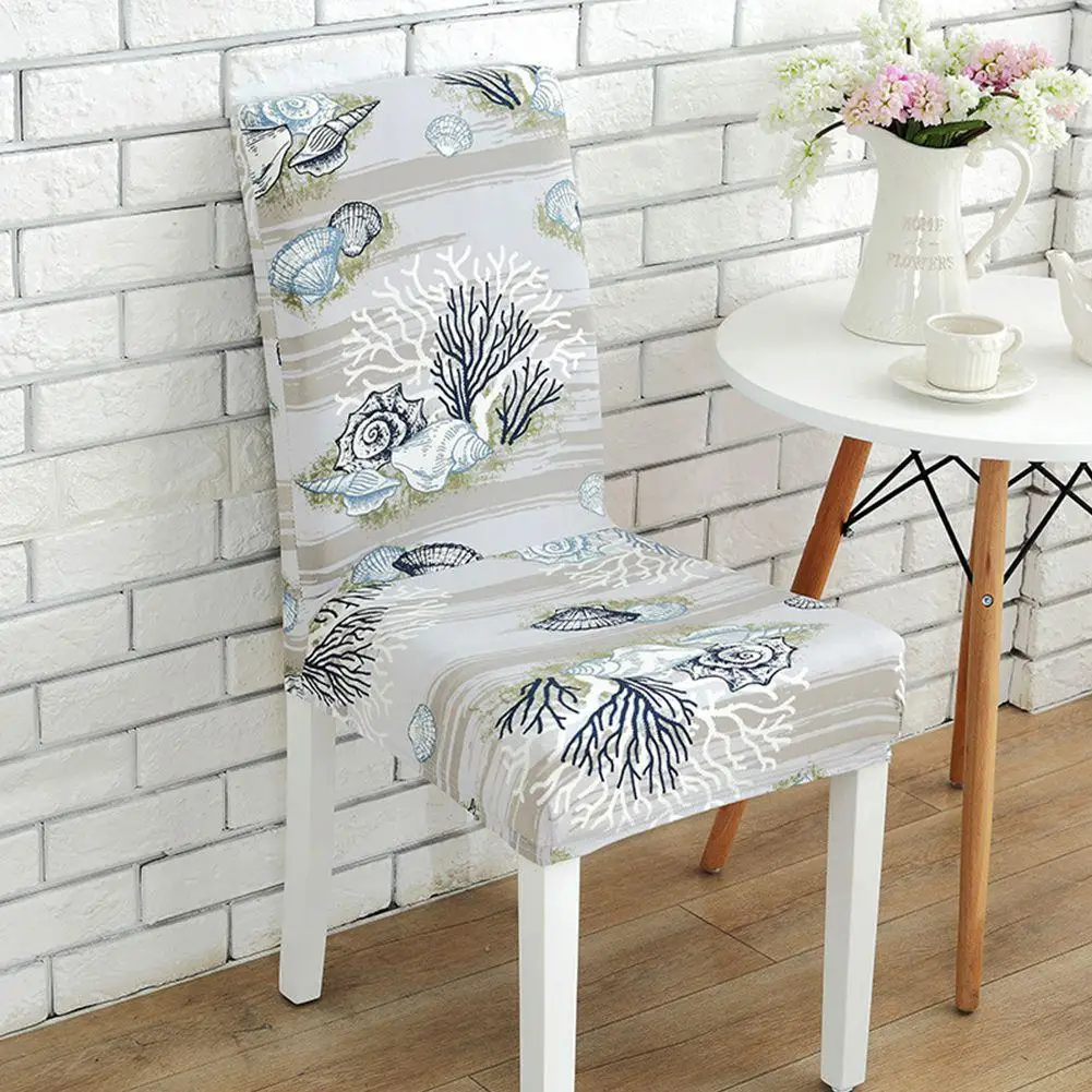 Printing Removable Chair Cover Elastic Slipcover Modern Kitchen Seat
