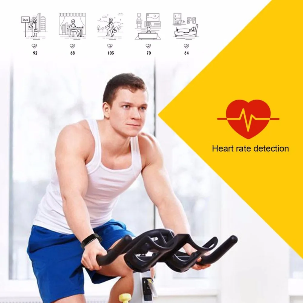 

P1 Waterproof Unisex Health Care Smart Bracelet Bluetooth Blood Pressure Heart Rate Monitoring Call Shock Reminder Bracelet