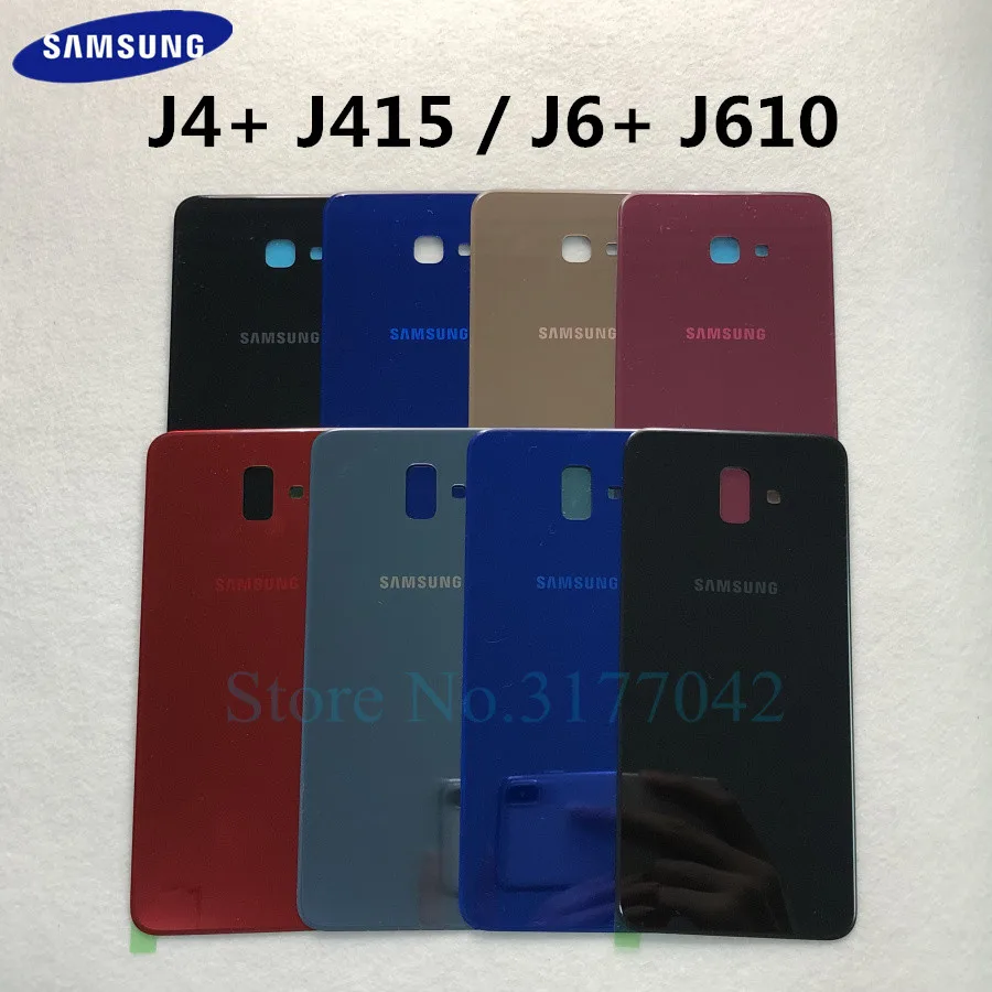 Задняя крышка аккумулятора samsung J4+ J6+ для samsung Galaxy J4 Plus J415 J415F J6 Plus J610 J610F j6plus j4plus Задняя стеклянная крышка