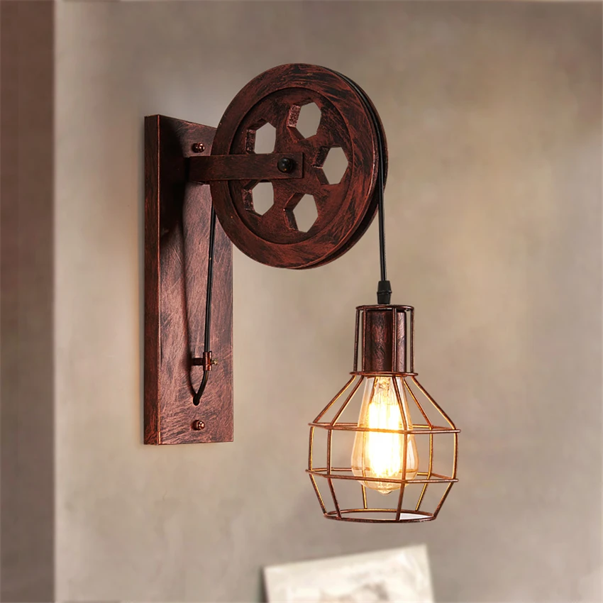 

American industrial loft retro wall lamp Edison wall hanging lamp bedroom living room corridor lighting