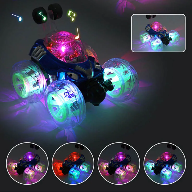 

Electric Remote Control Car 360 Degree Rotate LED Luminous Music Rechargeable Climbing RC Cars Off-Road Vehicle Toys - S