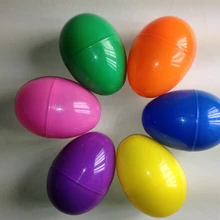 Украшения сплошной цвет открытие яичная скорлупа пластиковые яйца пасхальное яйцо для подарка 8x5. 5cm12pcs/лот