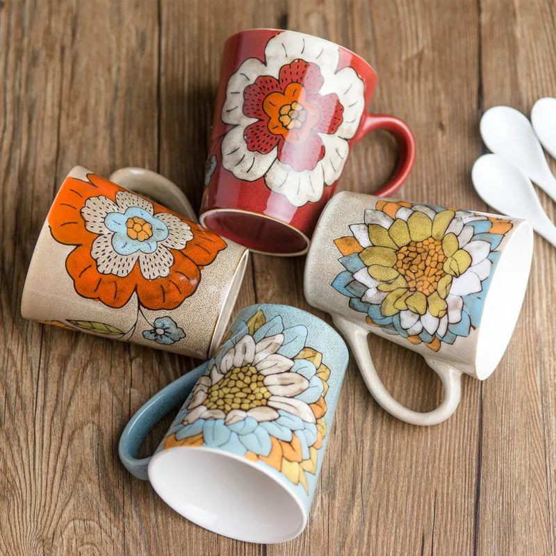 

Easy porcelain Simple Cup Ceramic Tea Cup Home Cup Set 3 Combination Creative Coffee Mugs