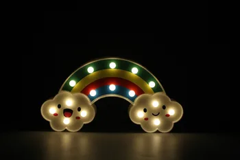 

TONGER Table Lamp Rainbow Decor 3D LED Night Light Romantic Light Christmas Home Bedroom Decoration White Warm White