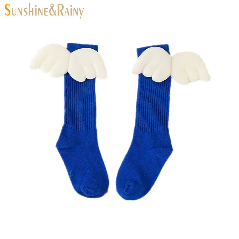 Ins*Baby Socks Angel Wings Design Piled Socks For Girls Knee High Infant Kids Long Socks