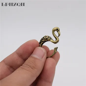 

LPHZQH 2017 Hot Fashion Vintage Adjustable Ring Cute Crane Bird Ring For Women Men Gift Jewellery Birthday Gift