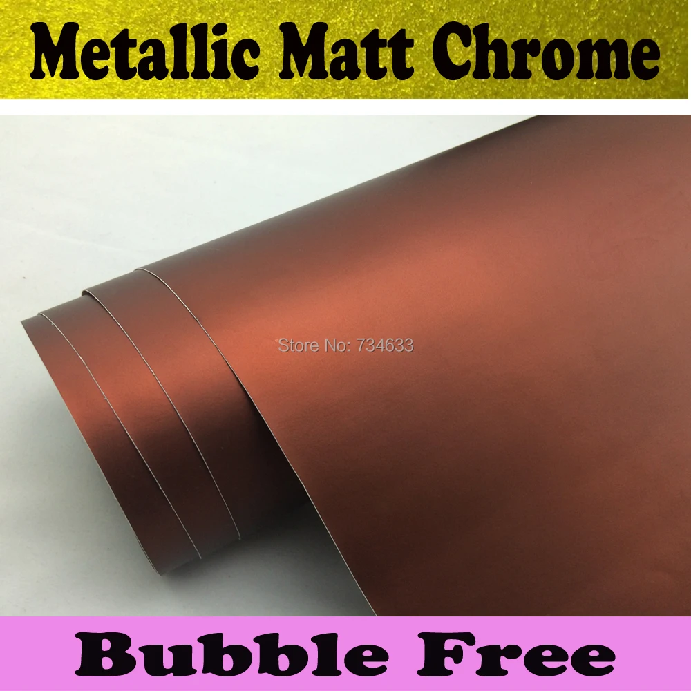 Brown Matt Chrome Vinyl Wrap Metallic Matte Coffe With Air Bubble Free