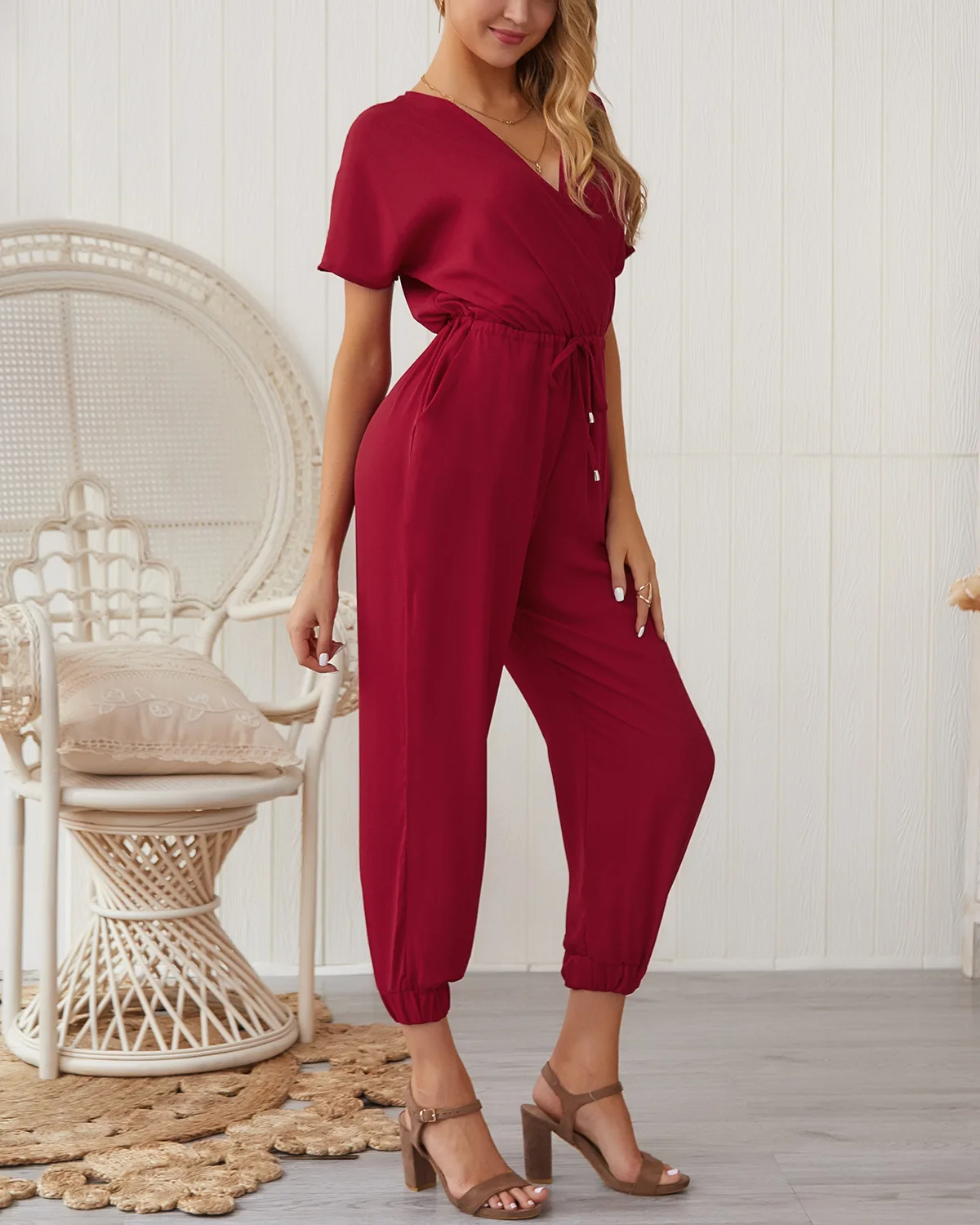 Sexy Women Overalls Bodysuit Summer Rompers Jumpsuit Chiffon Short Sleeve Clubwear Playsuit Bodycon Tied Waist Party 2019 Sexy Women Overalls Bodysuit Summer Rompers Jumpsuit Chiffon Short Sleeve Clubwear Playsuit Bodycon Tied Waist Party 2019