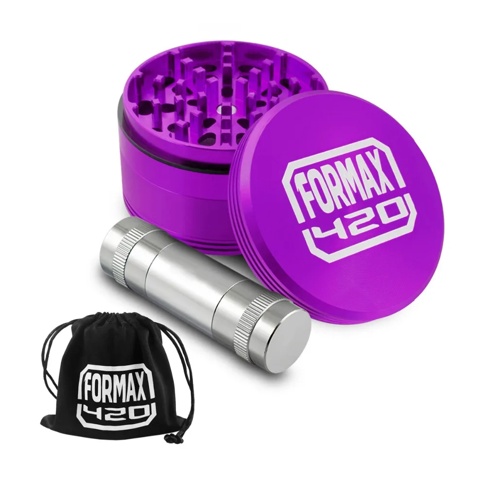 

2.5 Inch MATRIX Royale Metal Herb Grinder 4 Piece with Pollen Catch&free Scrapper