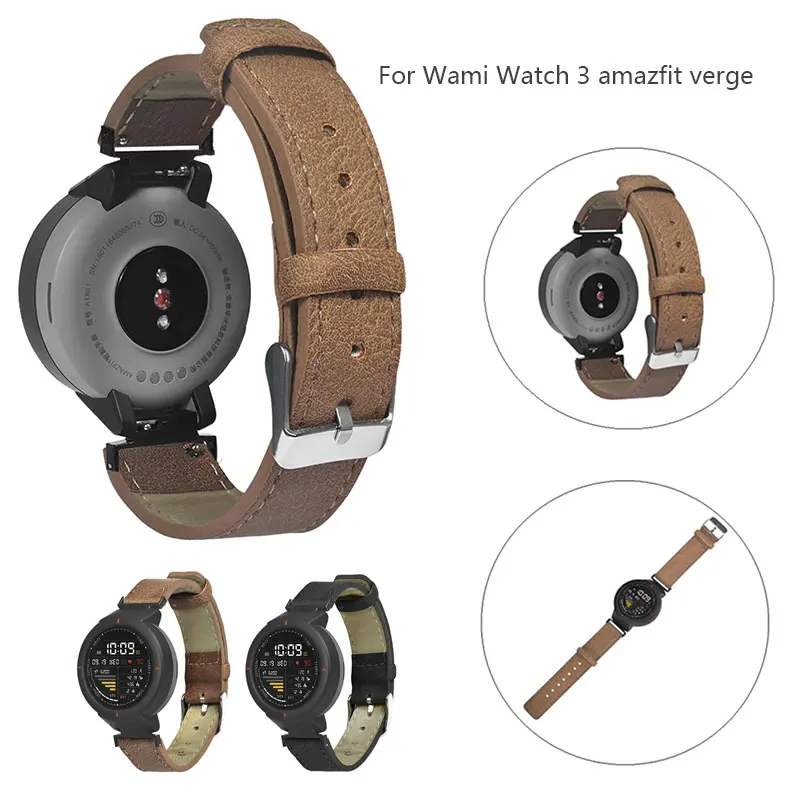 

Smart Band Replacement Wrist Band Watch Band Leather Soft for Huami Amazfit Verge 3 for Xiaomi Quick Install Sport Band