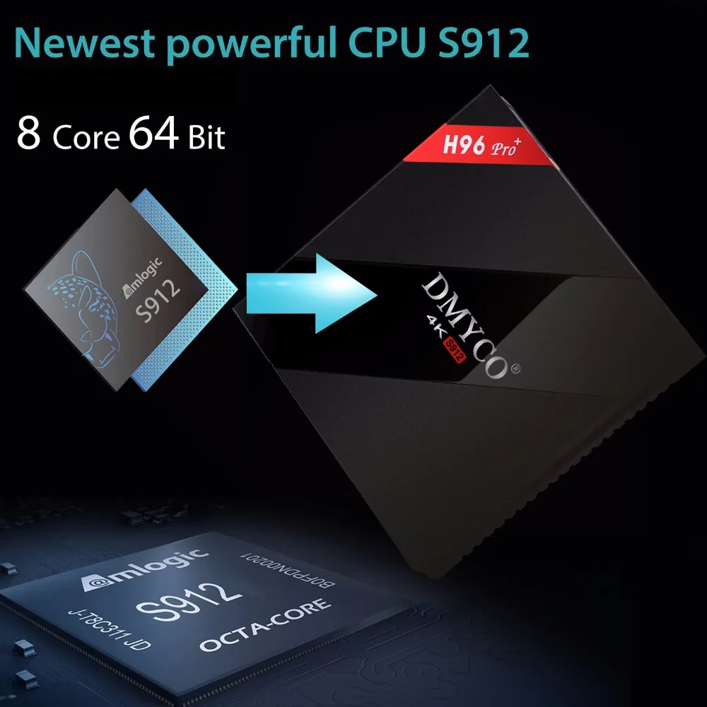 H96PRO+ android6.0 s912 cpu 3gb 32gb double wifi(DMYCO)