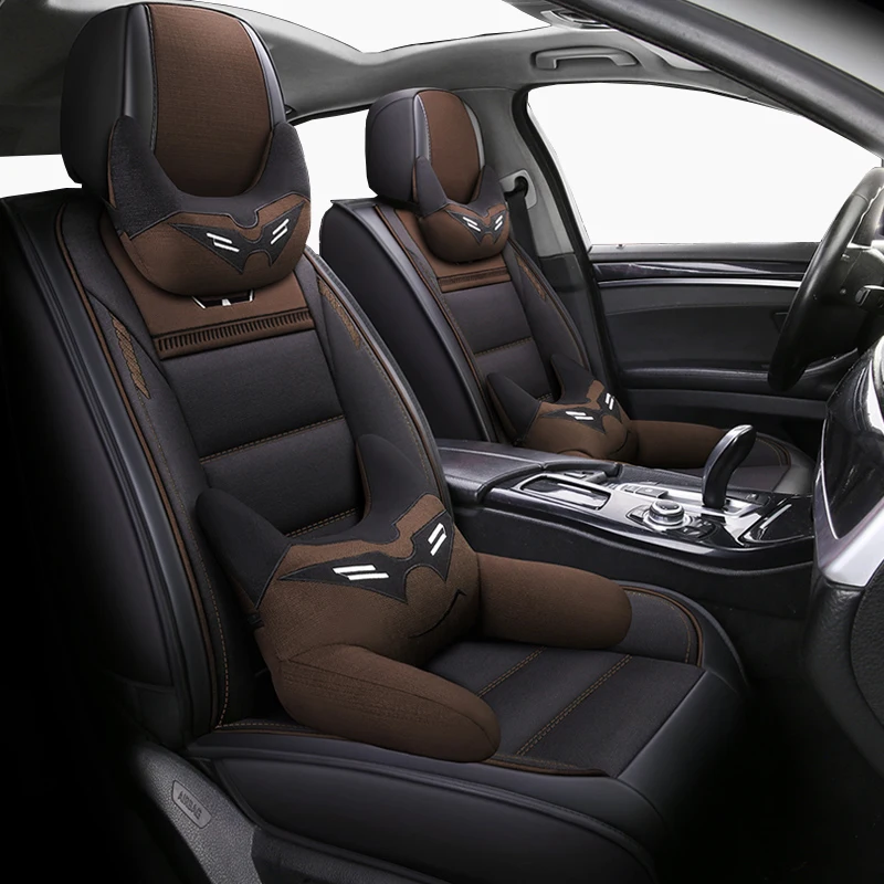 

(Front+Rear)Leather&Flax auto seat covers for benz mercedes w163 w164 w166 w201 w202 t202 w203 t203 w204 w205 of 2010 2009 2008