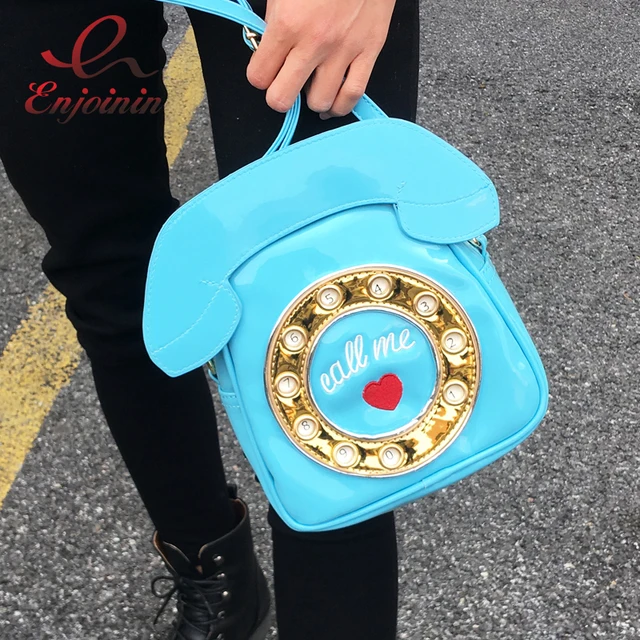 Мода весело Дизайн модель телефона Лакированная кожа Вышивка Женский сумки Сумка лоскут Дамы Crossbody мини сумка