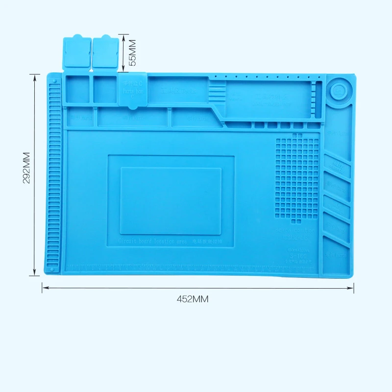S-170 S-160 S-150 S-140 Heat Insulation Silicone Soldering Pad Mat Desk Maintenance Platform For Repair Station With Magnetic