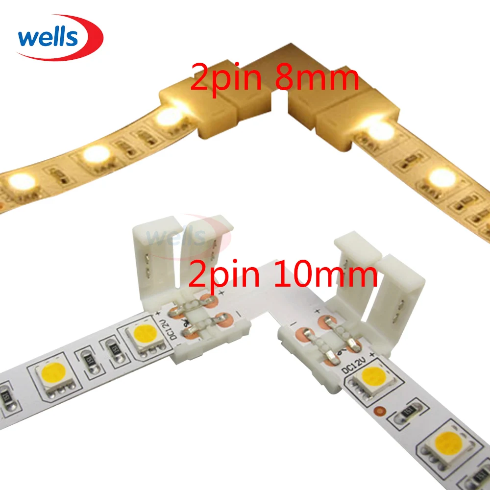 10x 2pin 3pin 4pin светодиодный разъем L форма для подключения углов под прямым углом 10 мм
