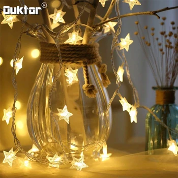 

Christmas LED Star String Lights Indoor LED Fairy Lights Decoration For Home Holiday Party New Years Lights