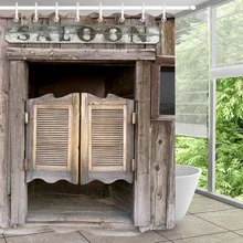 LB деревенский старый деревянный сарай дверь Западная душевая занавеска набор распашных салонов двери Ванная комната Водонепроницаемая ткань для художественной ванной Декор