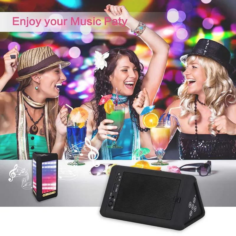 

Bluetooth 4.0 Speakers Portable Wireless LED Light Visual Display Mode Built-in Mic Hands-free JLRJ88