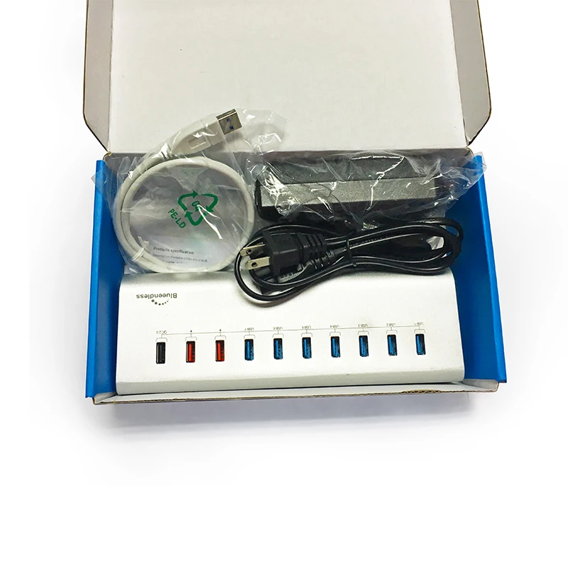 Мульти usb 3 0 концентратор 10 портов разветвитель ведущий USB A/type C SD карта адаптер