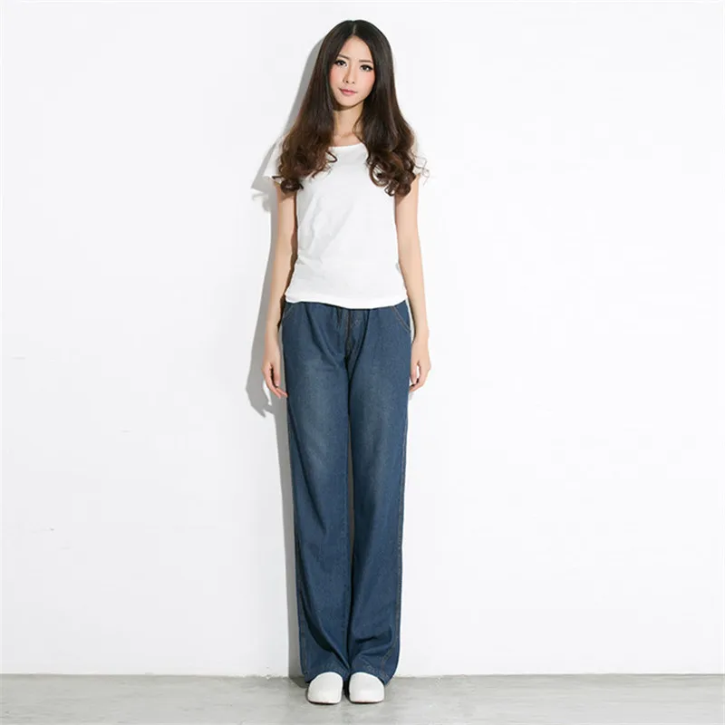 2018 Spring And Summer High Waist Jeans Thin Loose Wide Leg Plus Size Jeans Women's Denim Pants pantalones jeans de mujer Q19