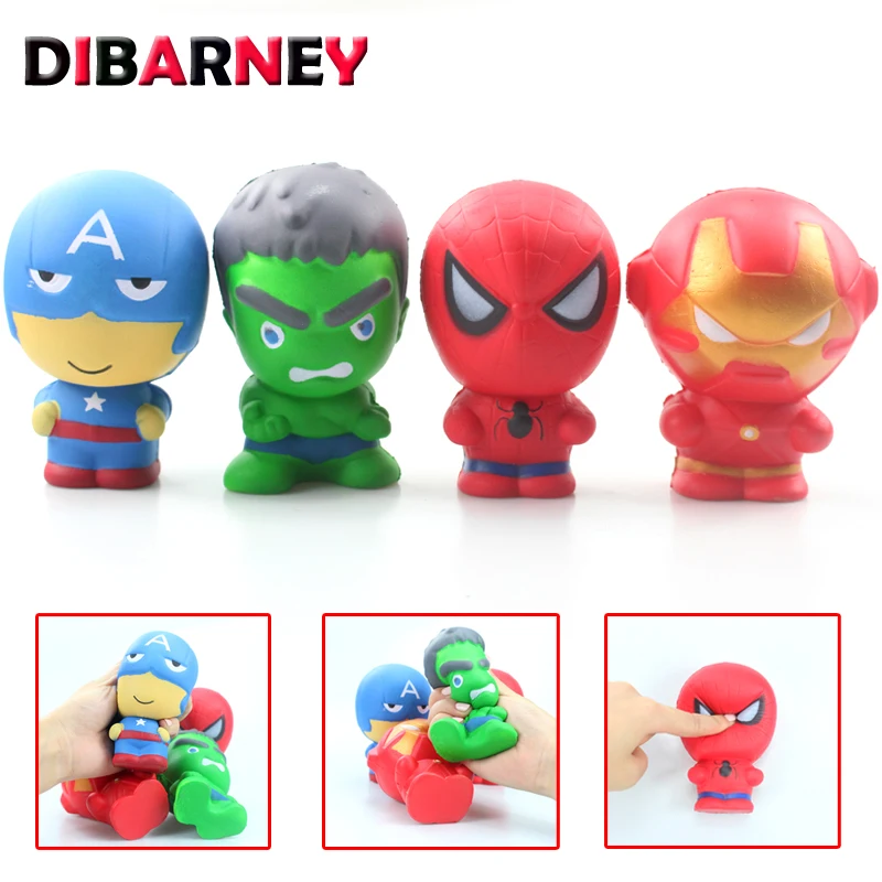 Super Hero Squishy Slow Rising Iron Man Spiderman Hulk America Captain Squishies Toy Jumbo Squeeze Stress Relief Toys | Игрушки и хобби