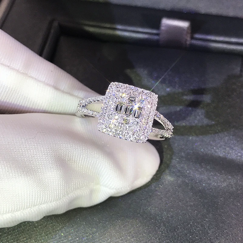 18 K 750Au золото Moissanite АЛМАЗНОЕ КОЛЬЦО D Цвет VVS с национальным сертификатом MO-H1006