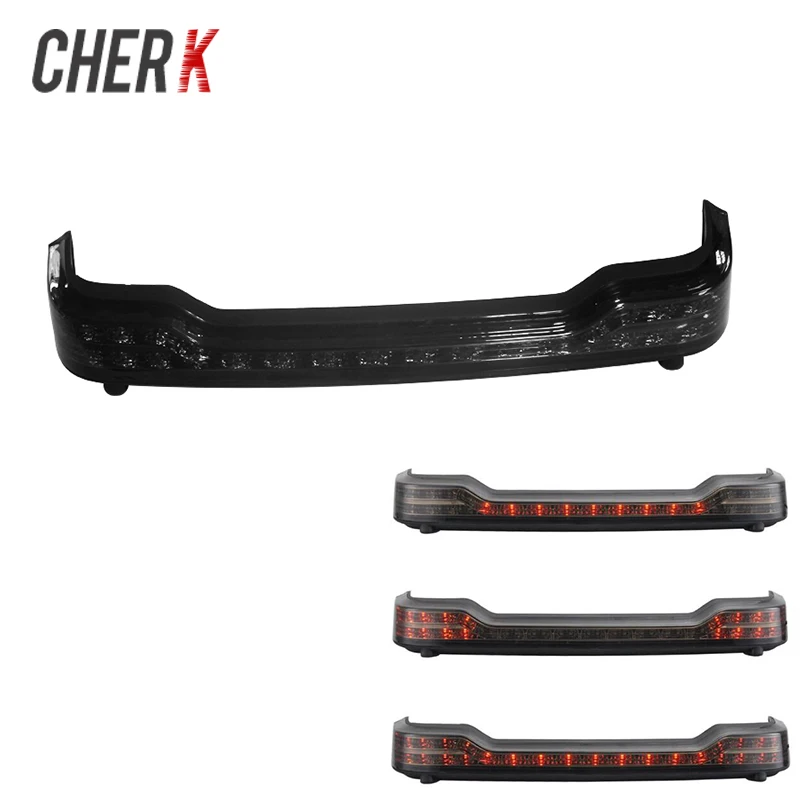 

Cherk Black Tour Pak LED Brake Tail Light Warning Signal Light For Harley Touring Road Glide Ultra FLTRU 16-17 Motorcycle Light
