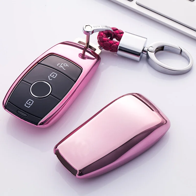 

Soft TPU Car Key Shell Protective Car Key Cover Case For Mercedes Benz 2016 2017 New E Class W213 E200 E260 E300 E320 keychain