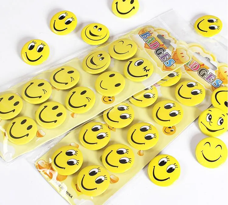 20p kawaii круглые smiley face Micro chapter pin значки для рюкзака одежда платье Шарф Брошь металлические шпильки для бейджей diy рукоделие брошь