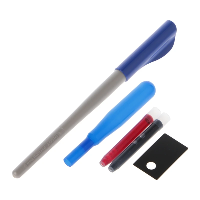 Параллельная ручка для каллиграфии, 4 размера, набор, 1,5 мм, 2,4 мм, 3,8 мм, 6,0 мм, ширина пера, канцелярские ручки, Обложка - Цвет графита: blue cover
