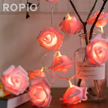 

ROPIO 3m 6m LED Rose Flower Fairy String Light Holiday Light Romantic Wedding Party Decor Home Garlands Lights For Birthday Gift