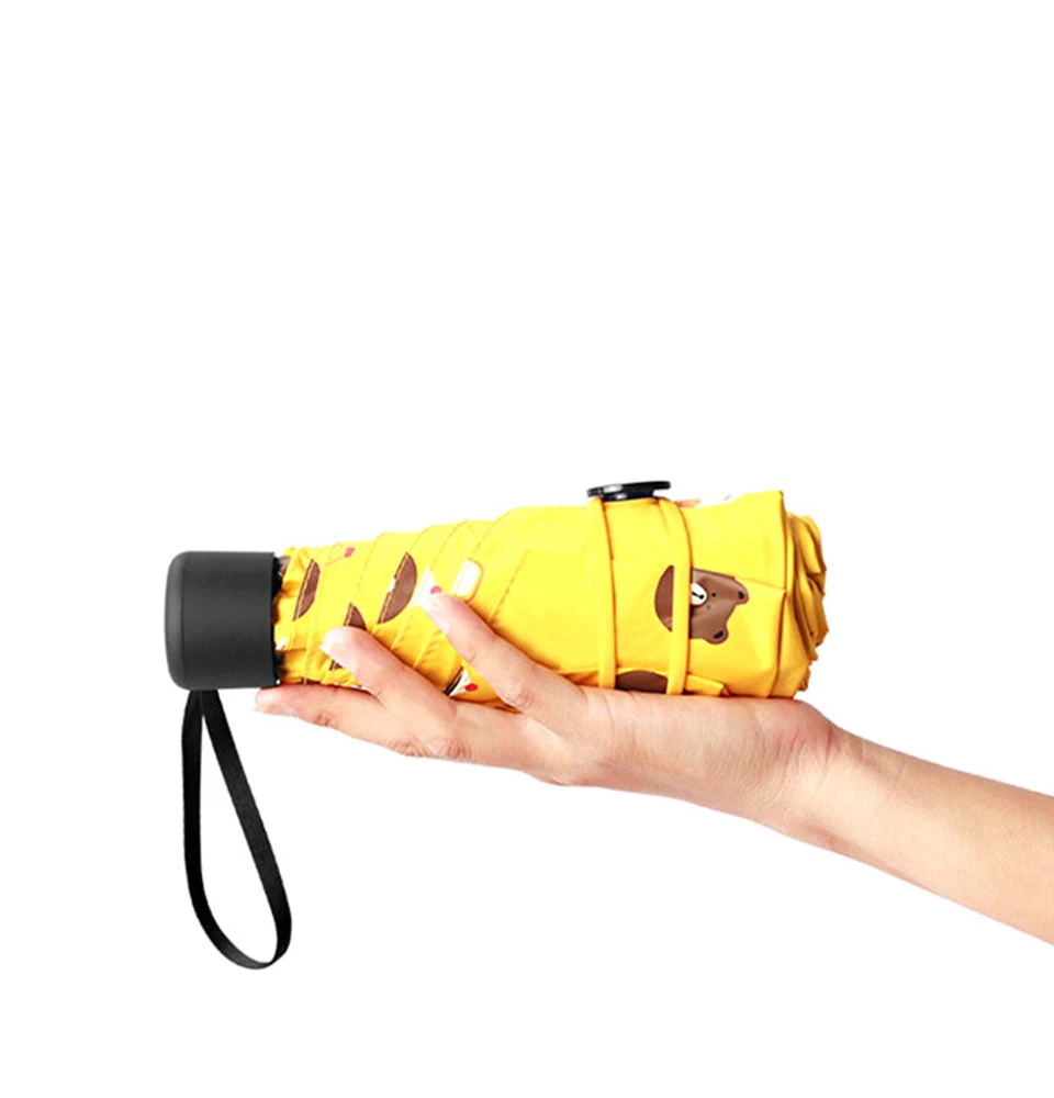 Yesello Bear Карманный Зонтик для женщин мини карманные зонтики Предотвращают УФ непромокаемый складной Дамский маленький пять складной зонт для дождя и солнца распродажа