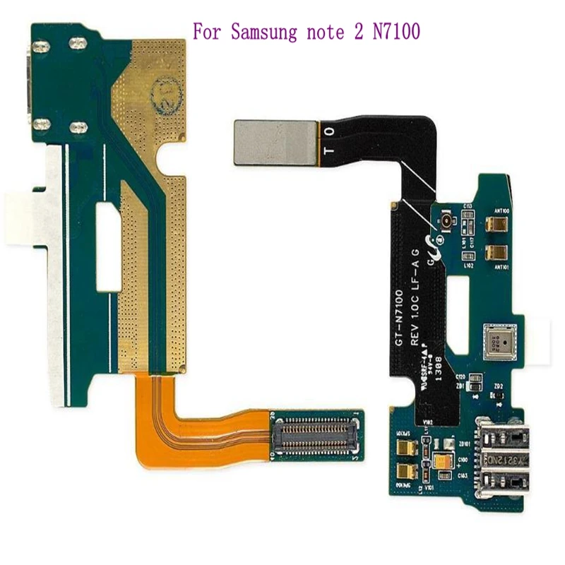 Гибкий кабель зарядка через usb Порты и разъёмы w/микрофон для samsung Galaxy Note2 N7100 M7105