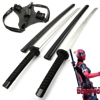 

Movie Anime Deadpool Cosplay Weapon Props Sword with Shoulder Straps Sword Backstrap Adjustable Cosplay Props for Halloween