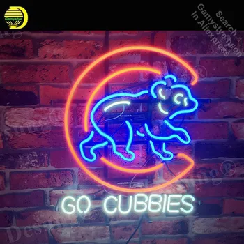 

Go Cubbi Neon Sign neon bulb Sign Bear Real Glass Tube neon lights Recreation Iconic Sign store Display personalized 19x15