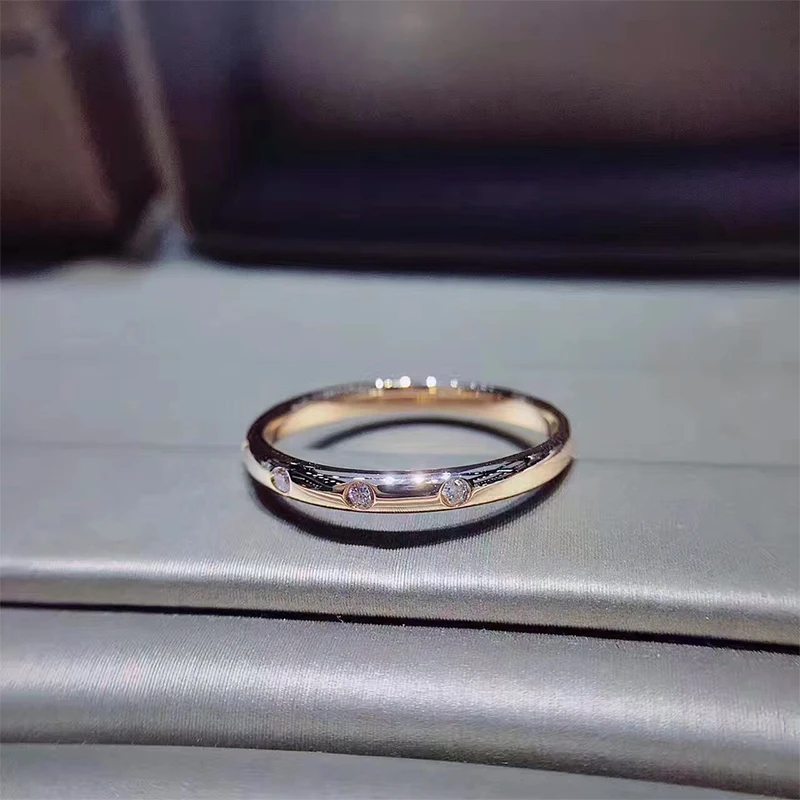 ANI, 18 К, розовое золото(AU750), Женское Обручальное Кольцо, сертифицированное I/SI 0,068 ct, обручальное кольцо с настоящим бриллиантом, хорошее ювелирное изделие для помолвки, акция