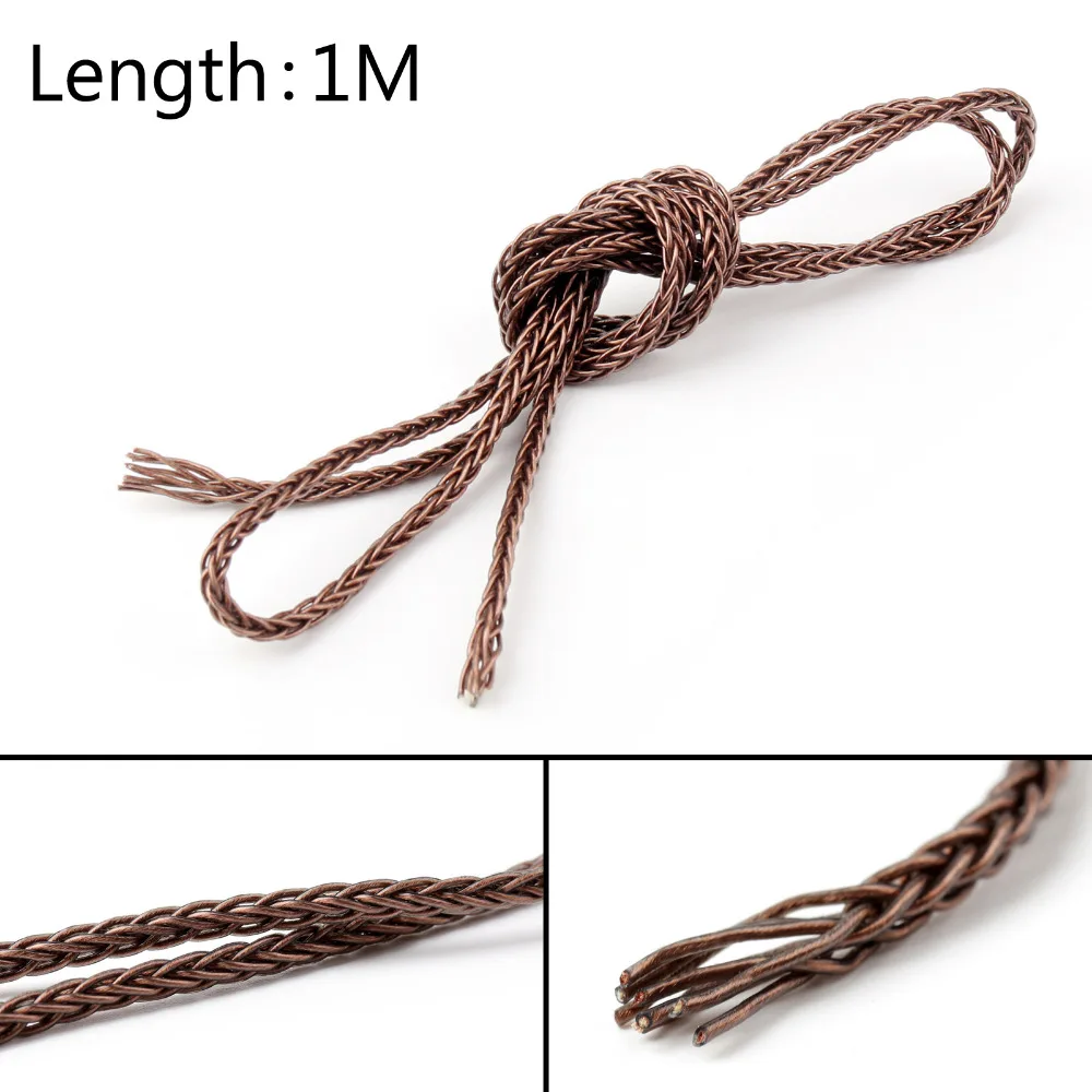 

Areyourshop 8 Core Bronze Foil Braided Hifi Headphone Earphone DIY Upgrade Wire Cable 1M (3ft)/5M (16ft)/10M (32ft) Cable Wire